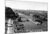 Marquette, Iowa - Mississippi River Suspension Bridge near Prairie du Chien-Lantern Press-Mounted Art Print