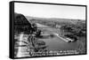 Marquette, Iowa - Mississippi River Suspension Bridge near Prairie du Chien-Lantern Press-Framed Stretched Canvas