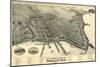 Marquette, Michigan - Panoramic Map-Lantern Press-Mounted Art Print