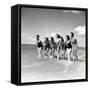 Marquis De Cuevas" Company on the Beach at Deauville: 7 Girls, 7 Nationalities-null-Framed Stretched Canvas