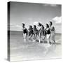 Marquis De Cuevas" Company on the Beach at Deauville: 7 Girls, 7 Nationalities-null-Stretched Canvas