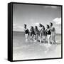 Marquis De Cuevas" Company on the Beach at Deauville: 7 Girls, 7 Nationalities-null-Framed Stretched Canvas