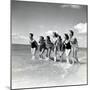 Marquis De Cuevas" Company on the Beach at Deauville: 7 Girls, 7 Nationalities-null-Mounted Premium Photographic Print