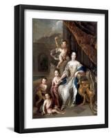 Marquise De Montespan (1640-170) and Her Children-Charles de La Fosse-Framed Giclee Print