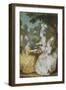 Marquise De Motesson, Marquise De Crest and Countess of Damas Having Tea in Garden-Louis Carrogis Carmontelle-Framed Giclee Print