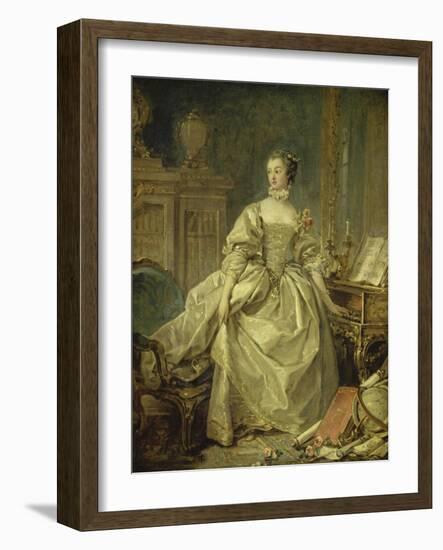 Marquise De Pompadour at the Spinet-François Boucher-Framed Giclee Print