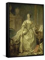 Marquise De Pompadour at the Spinet-François Boucher-Framed Stretched Canvas