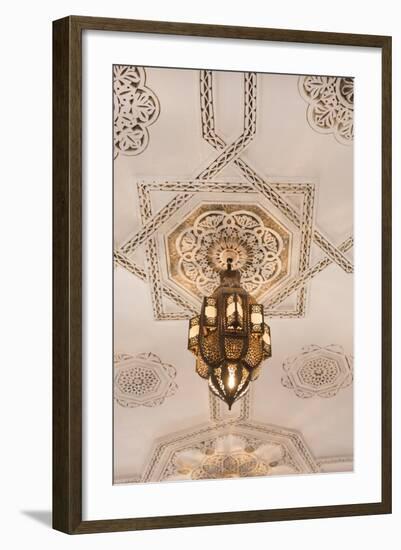 Marrakech, Morocco Chandelier Light in Ceiling in Downtown City-Bill Bachmann-Framed Photographic Print