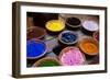 Marrakech, Morocco. Terra cotta bowls of colored pigment-Jolly Sienda-Framed Photographic Print