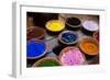 Marrakech, Morocco. Terra cotta bowls of colored pigment-Jolly Sienda-Framed Photographic Print