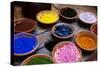 Marrakech, Morocco. Terra cotta bowls of colored pigment-Jolly Sienda-Stretched Canvas
