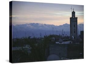 Marrakech with Mountains in Background-Michael Brown-Stretched Canvas