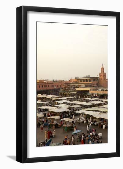 Marrakesh at Dusk, Djemaa El-Fna, Marrakech, Morocco, North Africa, Africa-Simon Montgomery-Framed Premium Photographic Print