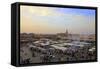 Marrakesh at Dusk, Djemaa El-Fna, Marrakech, Morocco, North Africa, Africa-Simon Montgomery-Framed Stretched Canvas