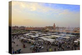 Marrakesh at Dusk, Djemaa El-Fna, Marrakech, Morocco, North Africa, Africa-Simon Montgomery-Stretched Canvas