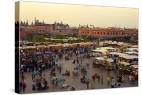 Marrakesh at Dusk, Djemaa El-Fna, Marrakech, Morocco, North Africa, Africa-Simon Montgomery-Stretched Canvas