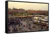 Marrakesh at Dusk, Djemaa El-Fna, Marrakech, Morocco, North Africa, Africa-Simon Montgomery-Framed Stretched Canvas