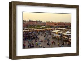 Marrakesh at Dusk, Djemaa El-Fna, Marrakech, Morocco, North Africa, Africa-Simon Montgomery-Framed Photographic Print