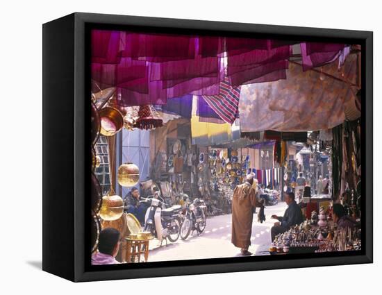 Marrakesh Market, Morocco-Peter Adams-Framed Stretched Canvas