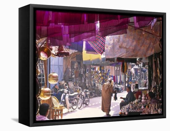 Marrakesh Market, Morocco-Peter Adams-Framed Stretched Canvas