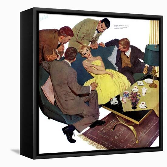 Marriagable Age - Saturday Evening Post "Men at the Top", December 13, 1958 pg.28-Kurt Ard-Framed Stretched Canvas