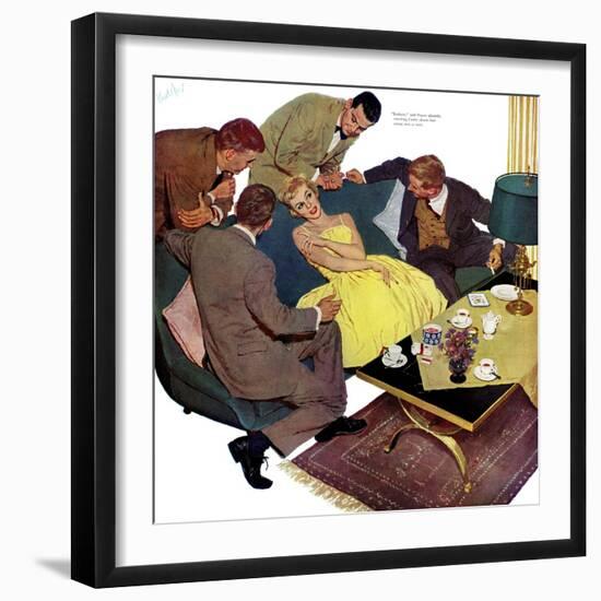 Marriagable Age - Saturday Evening Post "Men at the Top", December 13, 1958 pg.28-Kurt Ard-Framed Premium Giclee Print