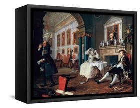 Marriage A-La-Mode: 2, the Tete a Tete, 1743-William Hogarth-Framed Stretched Canvas