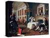 Marriage A-La-Mode: 2, the Tete a Tete, 1743-William Hogarth-Stretched Canvas