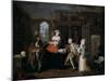 Marriage A-La-Mode: 3, the Inspection, C1743-William Hogarth-Mounted Giclee Print