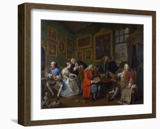 Marriage a La Mode: I - the Marriage Settlement, C.1743-William Hogarth-Framed Giclee Print