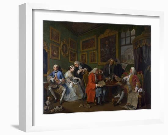 Marriage a La Mode: I - the Marriage Settlement, C.1743-William Hogarth-Framed Giclee Print