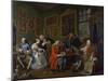 Marriage a La Mode: I - the Marriage Settlement, C.1743-William Hogarth-Mounted Giclee Print