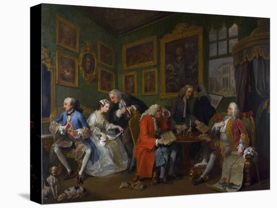 Marriage a La Mode: I - the Marriage Settlement, C.1743-William Hogarth-Stretched Canvas