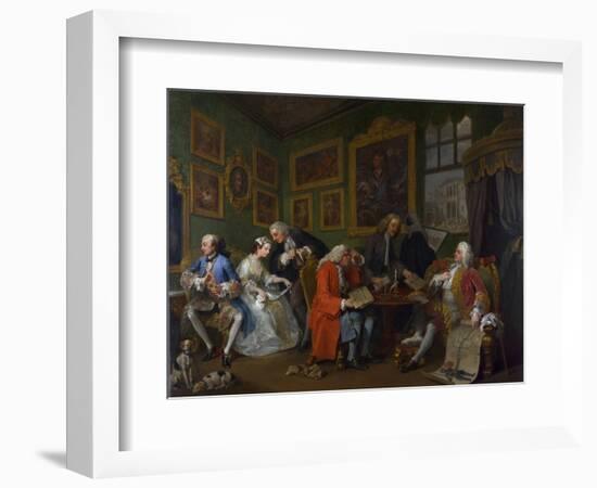 Marriage a La Mode: I - the Marriage Settlement, C.1743-William Hogarth-Framed Giclee Print