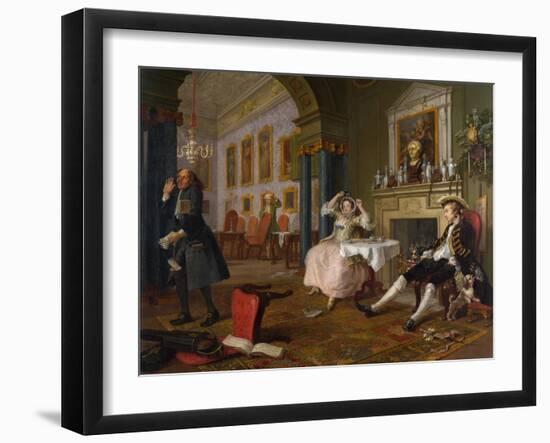 Marriage a La Mode: II - the Tete a Tete, C.1743-William Hogarth-Framed Giclee Print