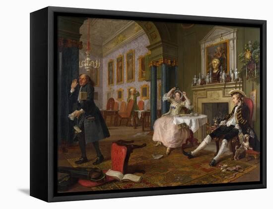 Marriage a La Mode: II - the Tete a Tete, C.1743-William Hogarth-Framed Stretched Canvas