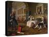 Marriage a La Mode: II - the Tete a Tete, C.1743-William Hogarth-Stretched Canvas