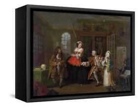 Marriage a La Mode: III - the Inspection, C.1743-William Hogarth-Framed Stretched Canvas