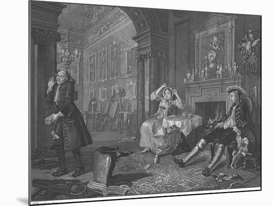 Marriage A La Mode - Plate II-William Hogarth-Mounted Premium Giclee Print