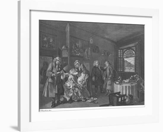 Marriage A La Mode - Plate VI-William Hogarth-Framed Premium Giclee Print