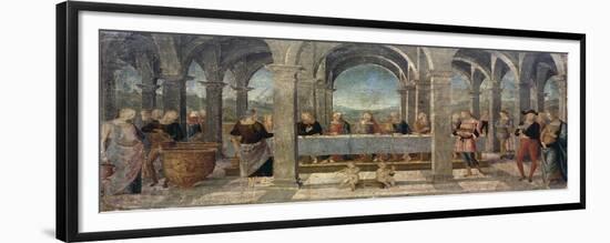 Marriage at Cana, Detail of the Predella of the St Augustine Altarpiece, 1502-1523-Pietro Perugino-Framed Giclee Print