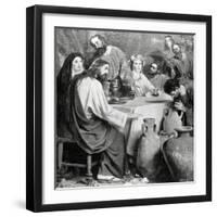 Marriage at Cana. Engraving, 19th Century-null-Framed Giclee Print