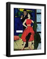 Marriage Bait  - Saturday Evening Post "Men at the Top", August 17, 1957 pg.26-Morgan Kane-Framed Giclee Print