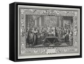 Marriage Ceremony of Louis XIV (1638-1715) King of France and Navarre-Charles Le Brun-Framed Stretched Canvas