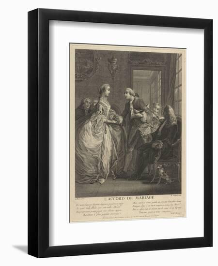 Marriage Contract, 18th Century-Charles Eisen-Framed Giclee Print