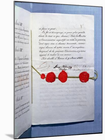 Marriage Contract of Emperor Napoleon Bonaparte and Marie-Louise Vienna, 9th March 1810-null-Mounted Giclee Print