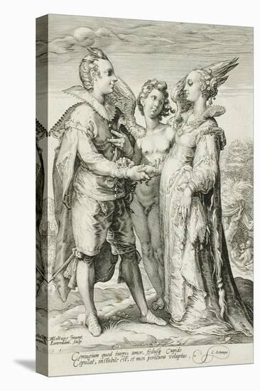 Marriage for Pleasure, Plate 1 of The Marriage Trilogy, c.1594-Jan Saenredam-Stretched Canvas