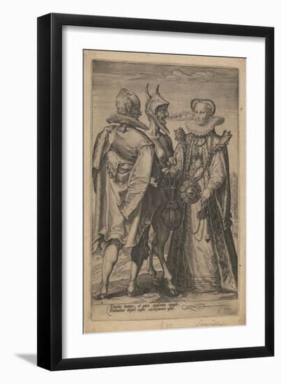 Marriage for Wealth Officiated by the Devil, Ca. 1600-Jan Saenredam-Framed Giclee Print