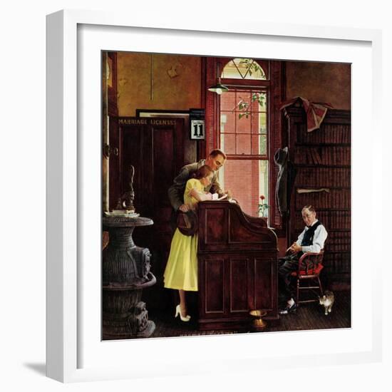 "Marriage License", June 11,1955-Norman Rockwell-Framed Giclee Print