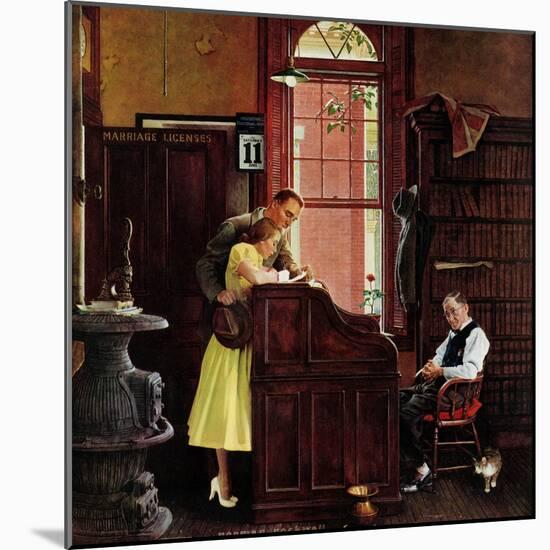 "Marriage License", June 11,1955-Norman Rockwell-Mounted Giclee Print